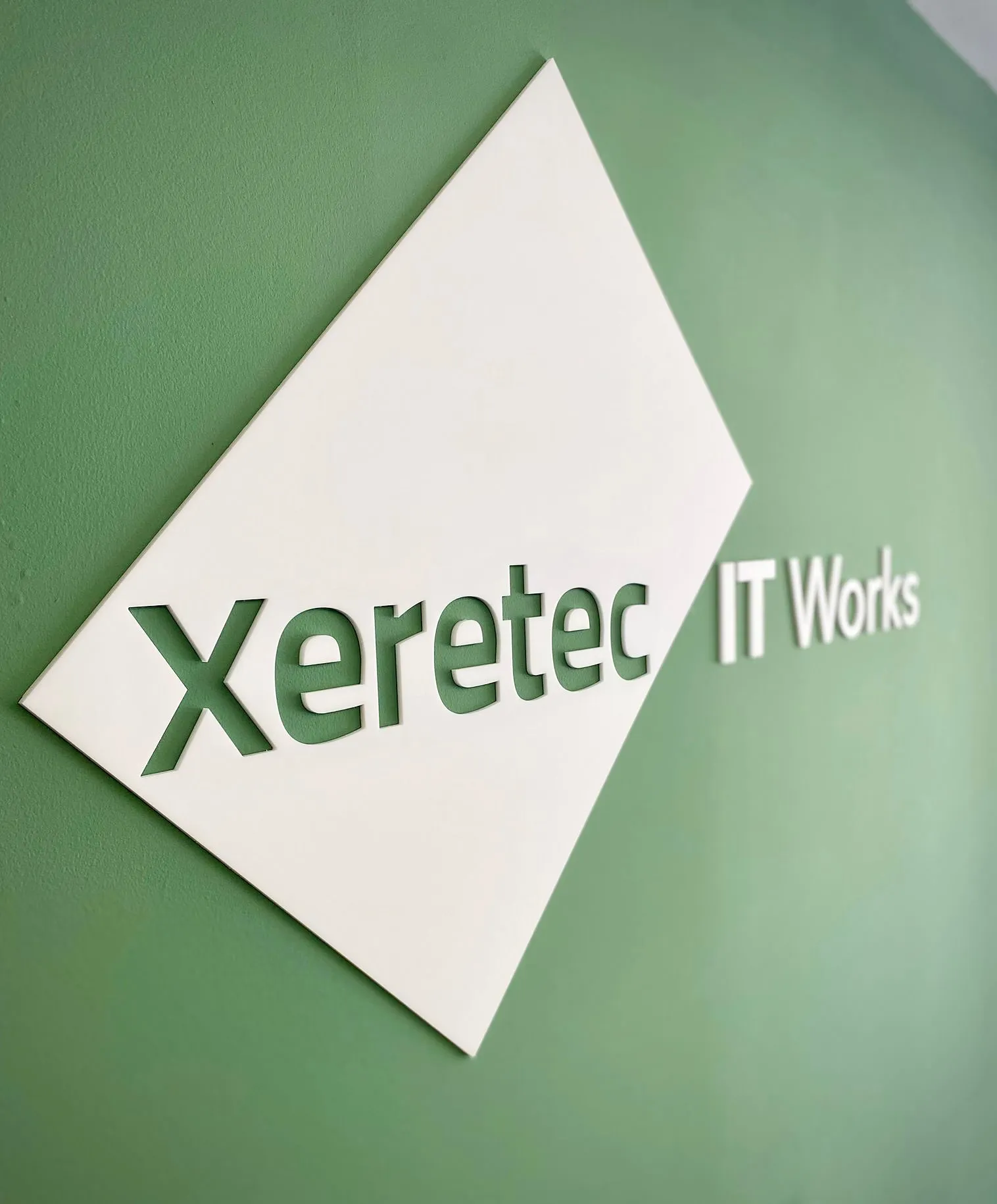 Polished steel reception lettering